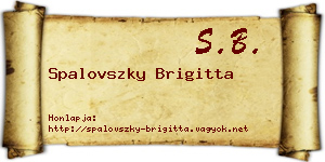 Spalovszky Brigitta névjegykártya